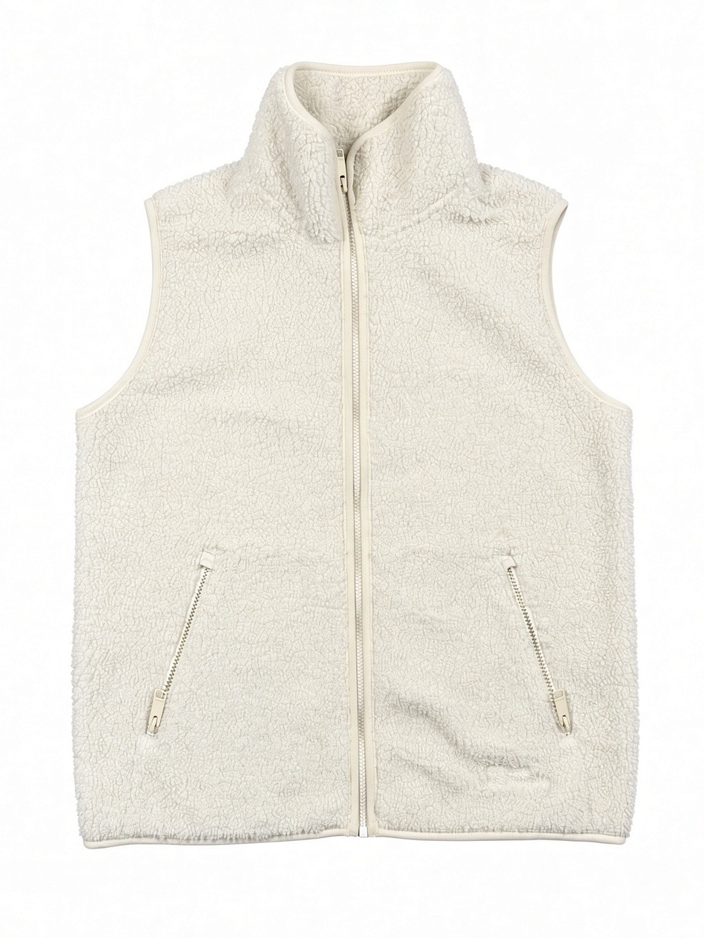 Jack Wolfskin Women’s Cream Sherpa Fleece Vest Size S Full Zip